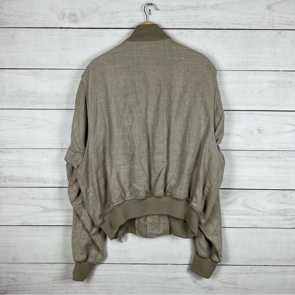 Vintage RARE Ralph Lauren Linen Bomber Jacket - Picture 2 of 9